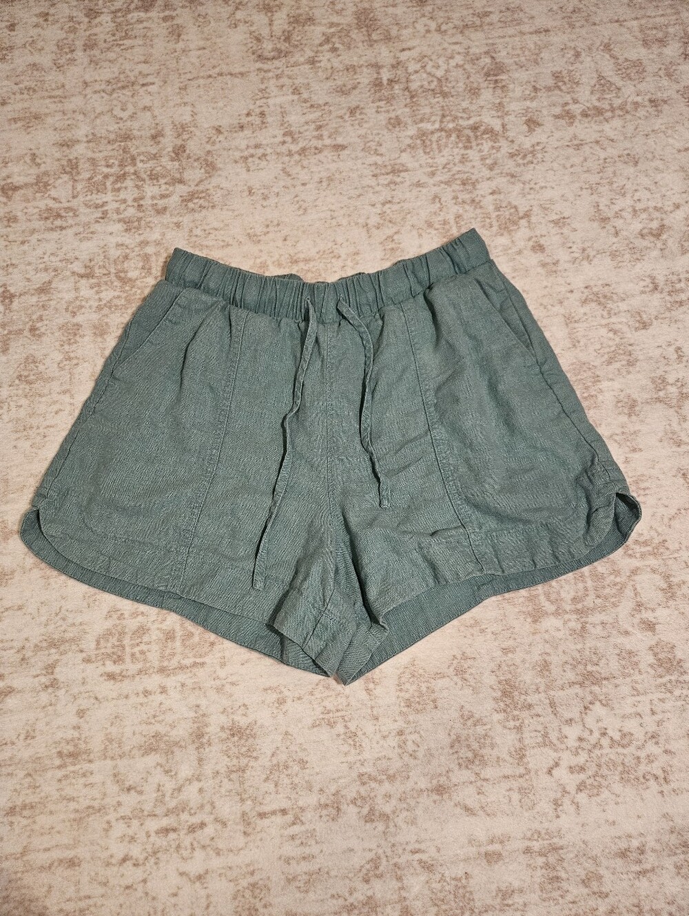 Universal Thread Sage Green Drawstring Linen-Blend Shorts